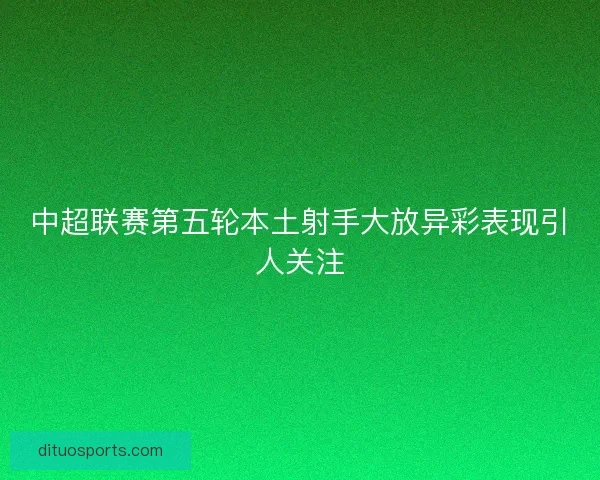 中超联赛第五轮本土射手大放异彩表现引人关注